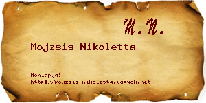 Mojzsis Nikoletta névjegykártya
